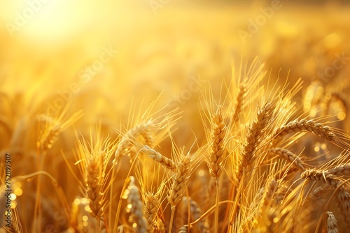 Wheat Field at Sunrise in Macro  To showcase the beauty and intricacy of a common rural scene through macro photography  perfect for advertising 