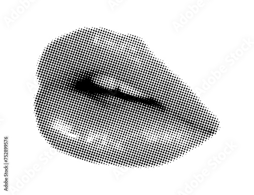 Female lips with halftone retro effect
