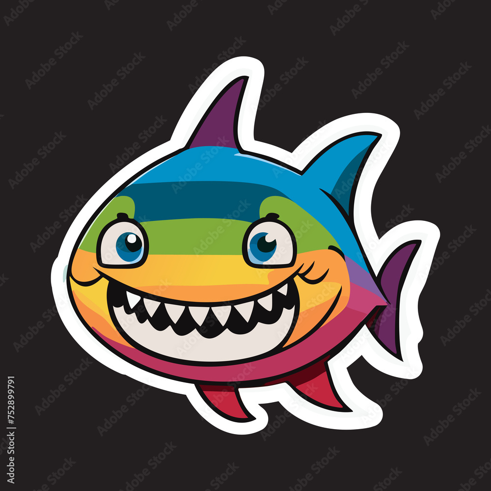 Shark love pride lgbtq vector illustration cartoon mascot blue marine ocean fish animal