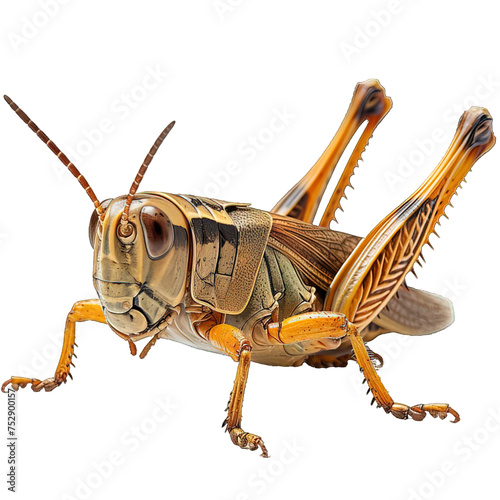 grasshopper isolated on transparent background ,generative ai