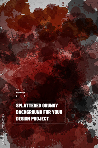 Abstract dark red background with watercolor splashes