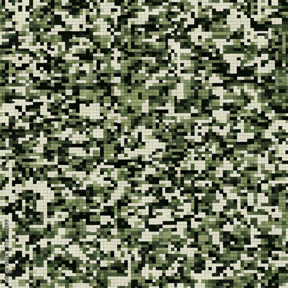 Fototapeta premium Camouflage Digital Pixel Pattern Textile Background Camo Multicam Woodland