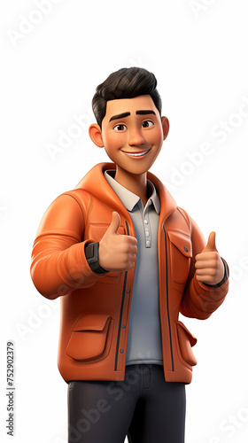 A 3D Character Depicting a Cheerful Asian Man, Embracing the Warmth of Promoting Things © Magenta Dream
