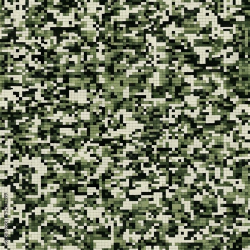 Camouflage Digital Pixel Pattern Textile Background Camo Multicam Woodland © Aram