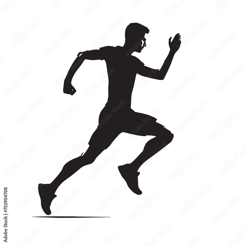 Silhouettes of man run vector isolated
