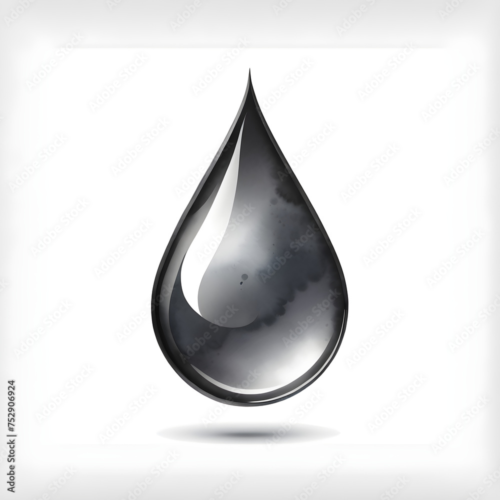 Subtle Gray Water Droplet: Icon of Tranquility.(Generative AI) Subtle Gray Water Droplet: Icon of Tranquility.(Generative AI)