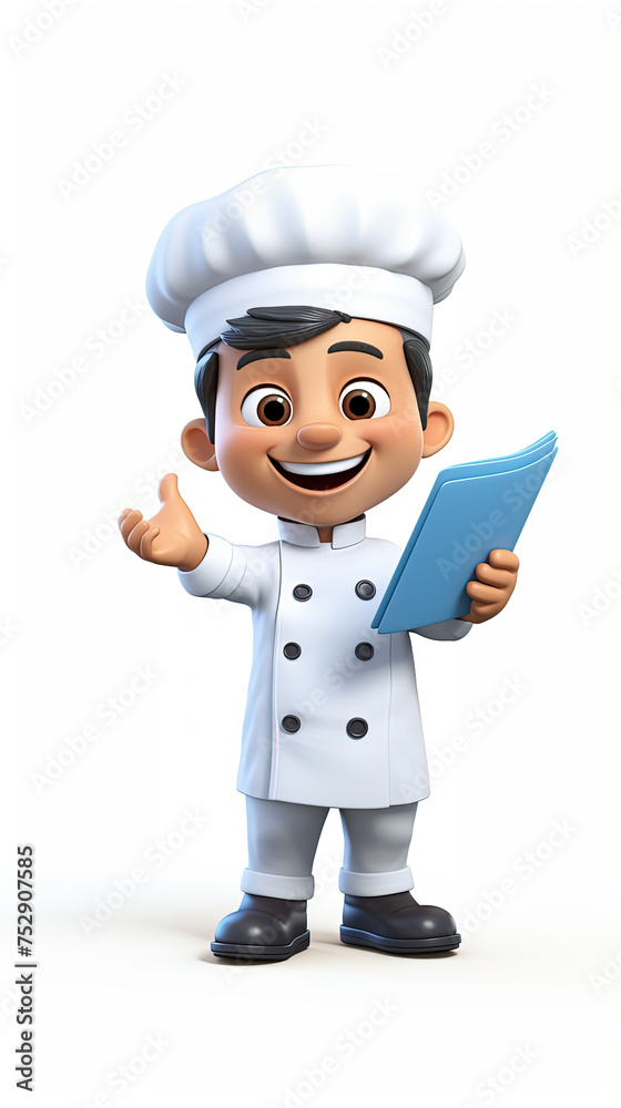 3D Chef Character Skilled in the Kitchen, Expert with Culinary Gadgets