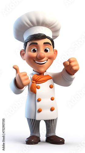 A 3D Chef Character that Promotes Delicious Dishes with Interesting Poses from Hand Gestures