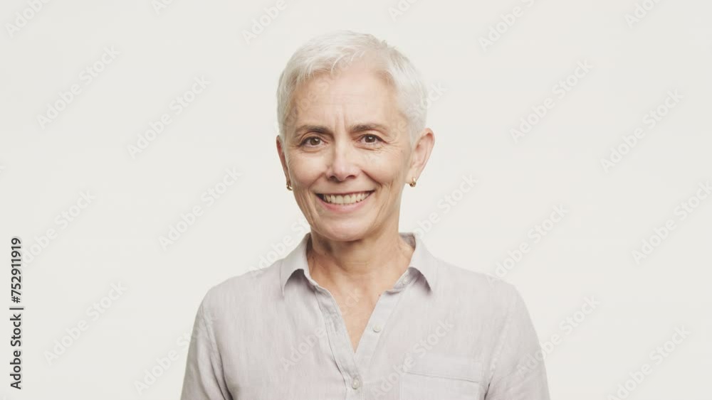 Confident Senior Woman Saying No Close Up Confident Senior Woman Saying No Close Up