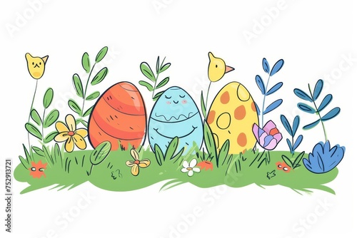 Easter Egg Basket Religious symbols. Happy easter Easter egg prizes bunny. 3d concrete wallpaper hare rabbit illustration. Cute depth of field festive card wallpaper Easter egg tree decoration