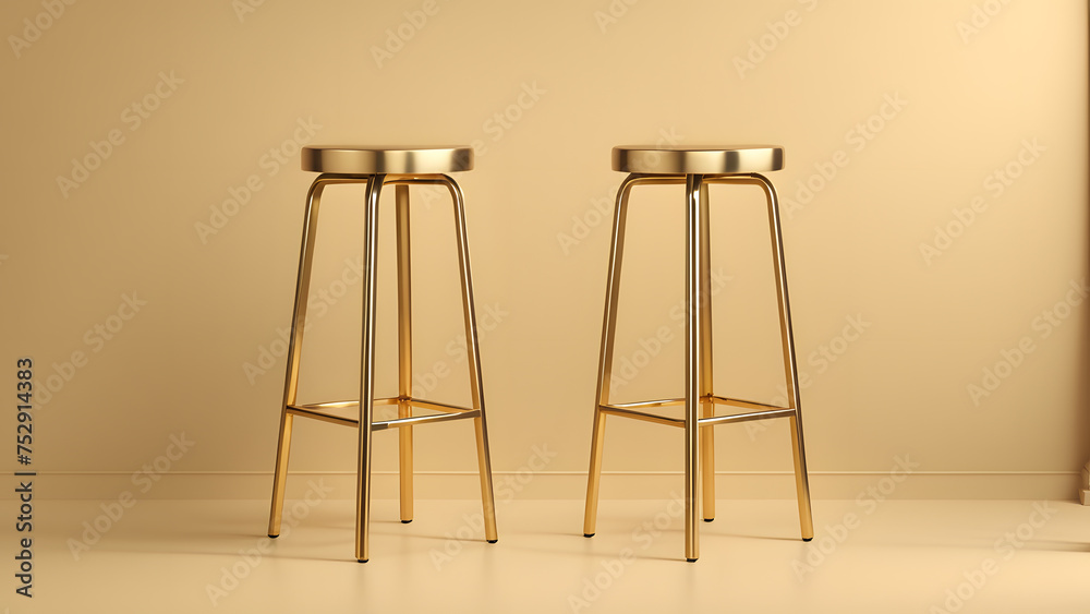 3D Luxury Twin Bar Stool on Clean Background. Indoor Furniture in Cafe and Coffee Shop Settings 3D Luxury Twin Bar Stool on Clean Background. Indoor Furniture in Cafe and Coffee Shop Settings