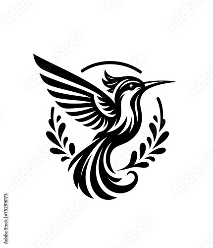 colibri or humming bird isolated vector illustration