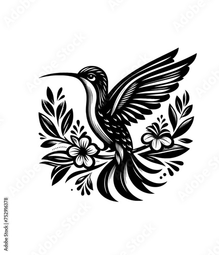 colibri or humming bird isolated vector illustration