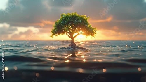海と木,Generative AI  photo