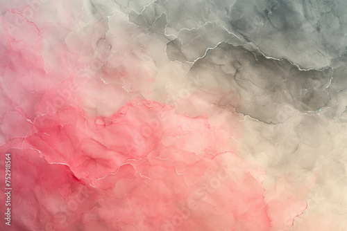 This abstract background artfully combines soft shades of pink resembling mother of pearl with subtle hues of gray and beige, creating a mesmerizing smoky effect, evoking elegance.
