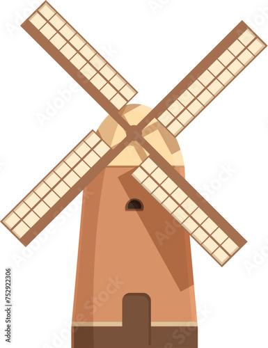 Wind mill icon cartoon vector. Wheat grain flour production. Baking bread