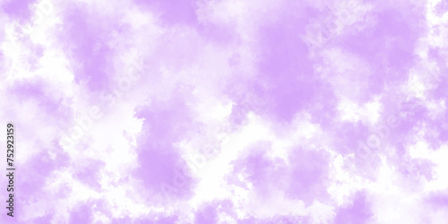 Creative and painted cloudy sky purple watercolor soft cloud in the sky. Abstract cloudy purple sky various natural clouds and smoke. Creative design with grunge aquarelle painted 