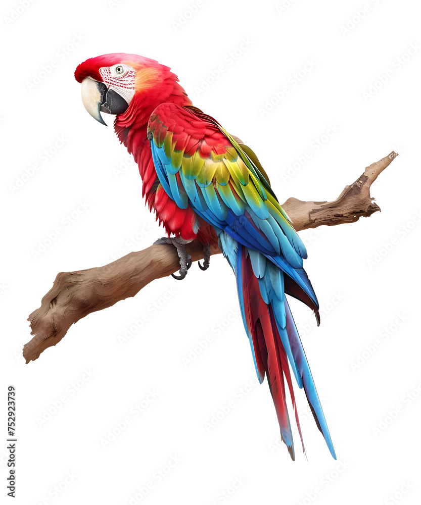 Obraz premium cute colorful parrot isolated on transparent background
