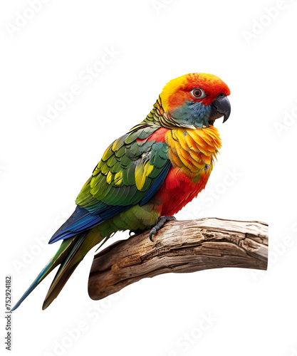 cute colorful parrot isolated on transparent background