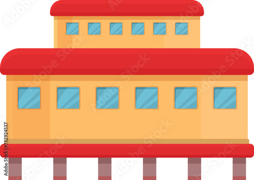 Ice pole house icon cartoon vector. Arctic exploration. Scientist man nature