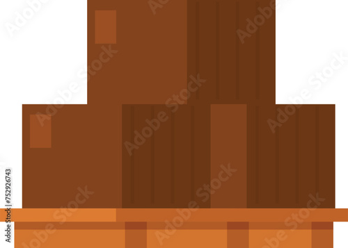 Scientist equipment boxes stack icon cartoon vector. Arctic exploration. Explorer cold