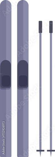 Ski snow equipment icon cartoon vector. Nature antarctica region. Winter snow