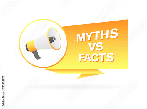 Myths vs facts banner icon. Versus bubble. Flat style. Vector icon