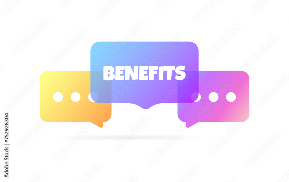 Benefits bubble icon. Flat style. Vector icon Benefits bubble icon. Flat style. Vector icon
