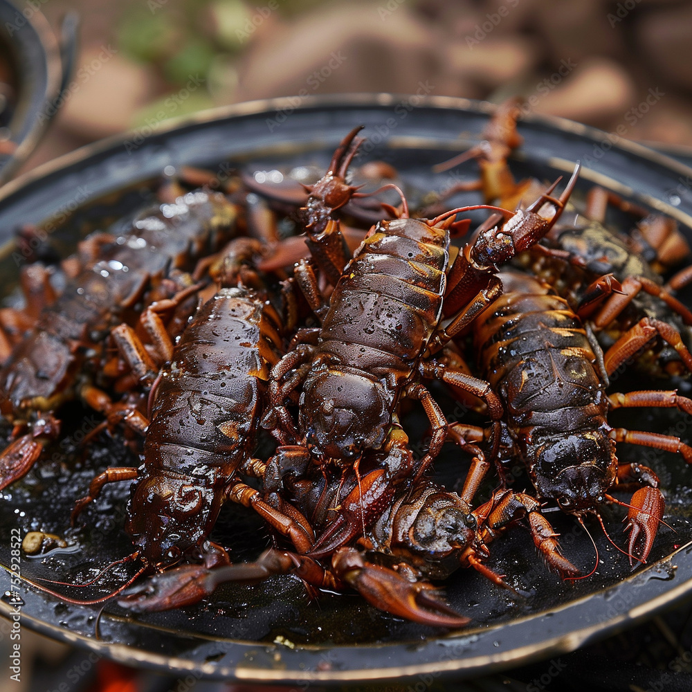 assiette d'insectes comestibles