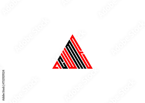 ACWME letters triangle geometric symbol simple logo vector illustration. Vector logo design template