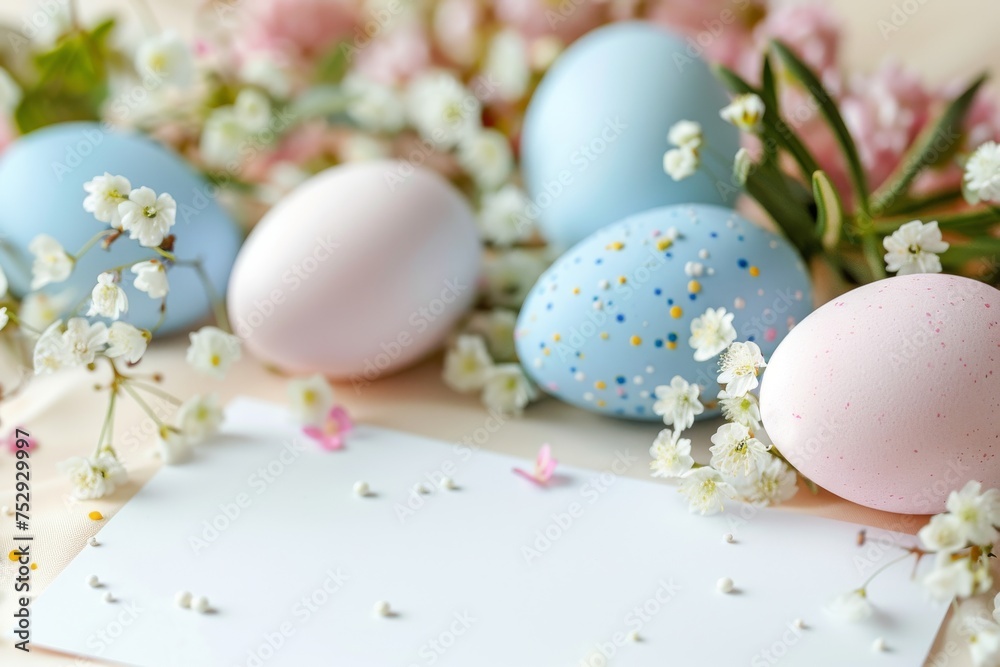 Colorful Easter Egg Basket Resplendent. Happy easter Render Setting bunny. 3d Easter egg games rabbit illustration. Cute visiting friend and family festive card easter eggs copy space wallpaper