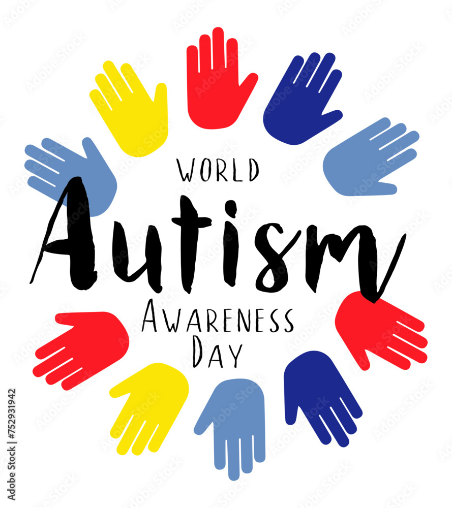 Fototapeta premium World Autism Awareness Day - motivation and inspiration positive quote lettering phrase calligraphy, typography. Hand written black text with white background. Vector element.