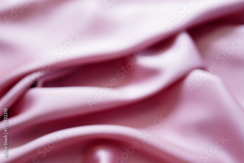 Textured Satin Duchess pink plush draping fabric. Elegant and elegant background. Space for web banner design templates. Close-up, blurred or blurred images. photo