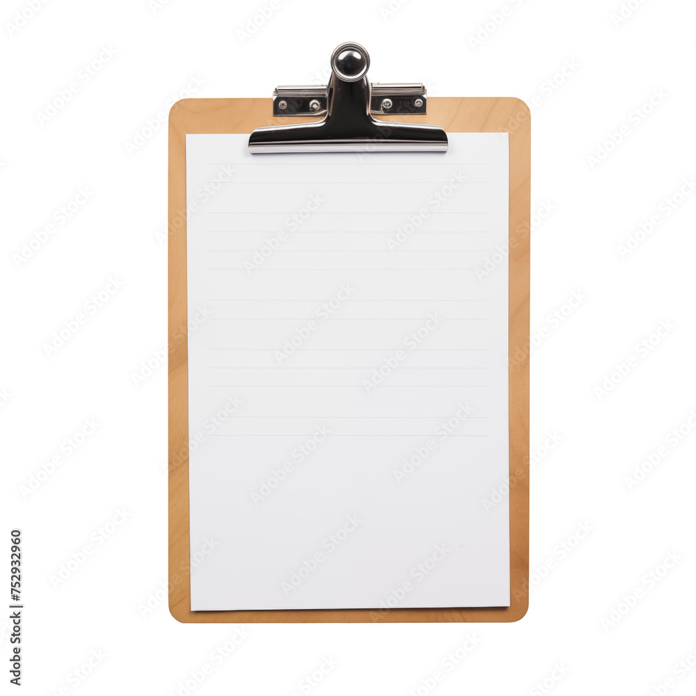 clipboard with blank paper clipboard with blank paper