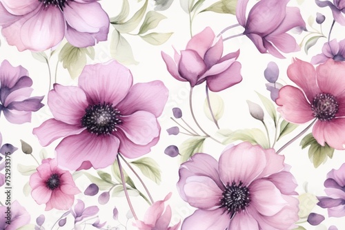 Watercolor pattern flowers