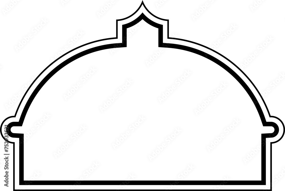 Islamic Dome Design double lines Outline Linear Black Stroke silhouettes Design pictogram symbol visual illustration Islamic Dome Design double lines Outline Linear Black Stroke silhouettes Design pictogram symbol visual illustration