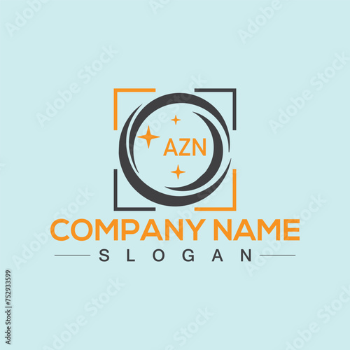 Creative monogram AZN letter logo design for company branding photo