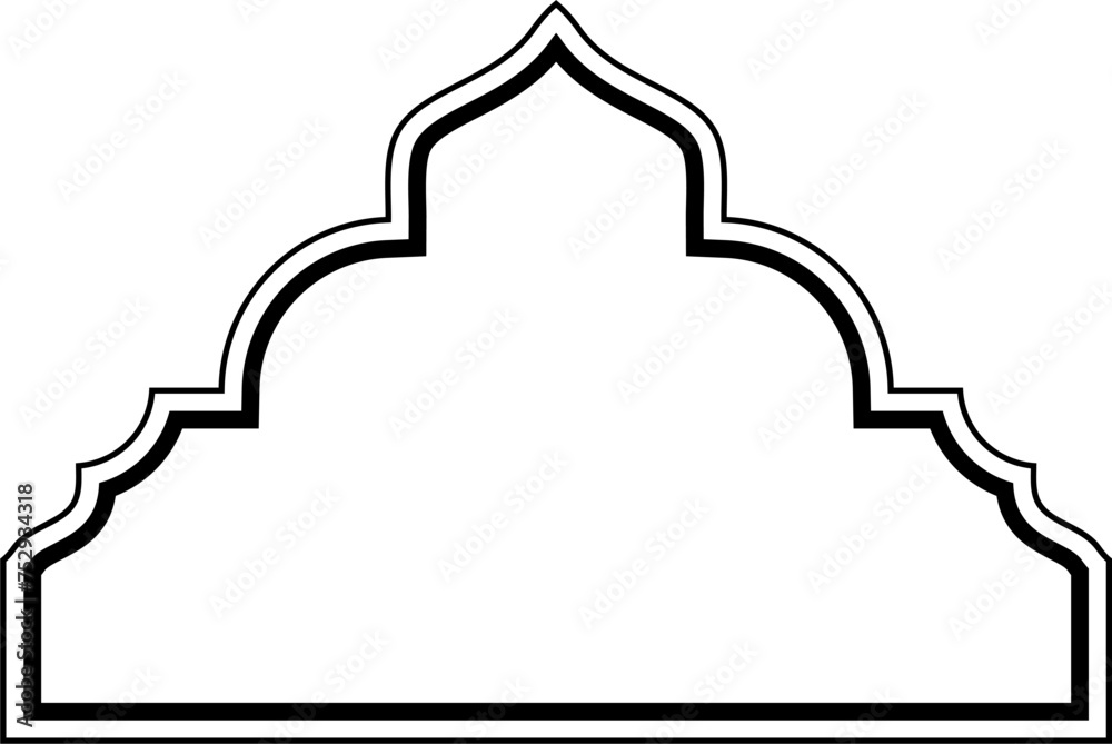 Islamic Dome Design double lines Outline Linear Black Stroke silhouettes Design pictogram symbol visual illustration Islamic Dome Design double lines Outline Linear Black Stroke silhouettes Design pictogram symbol visual illustration