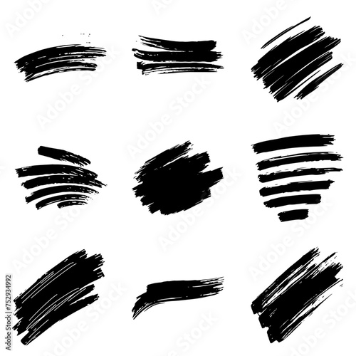 Monochrome Schwarze Pinselstriche: Kreative Objekt Vektorgrafik