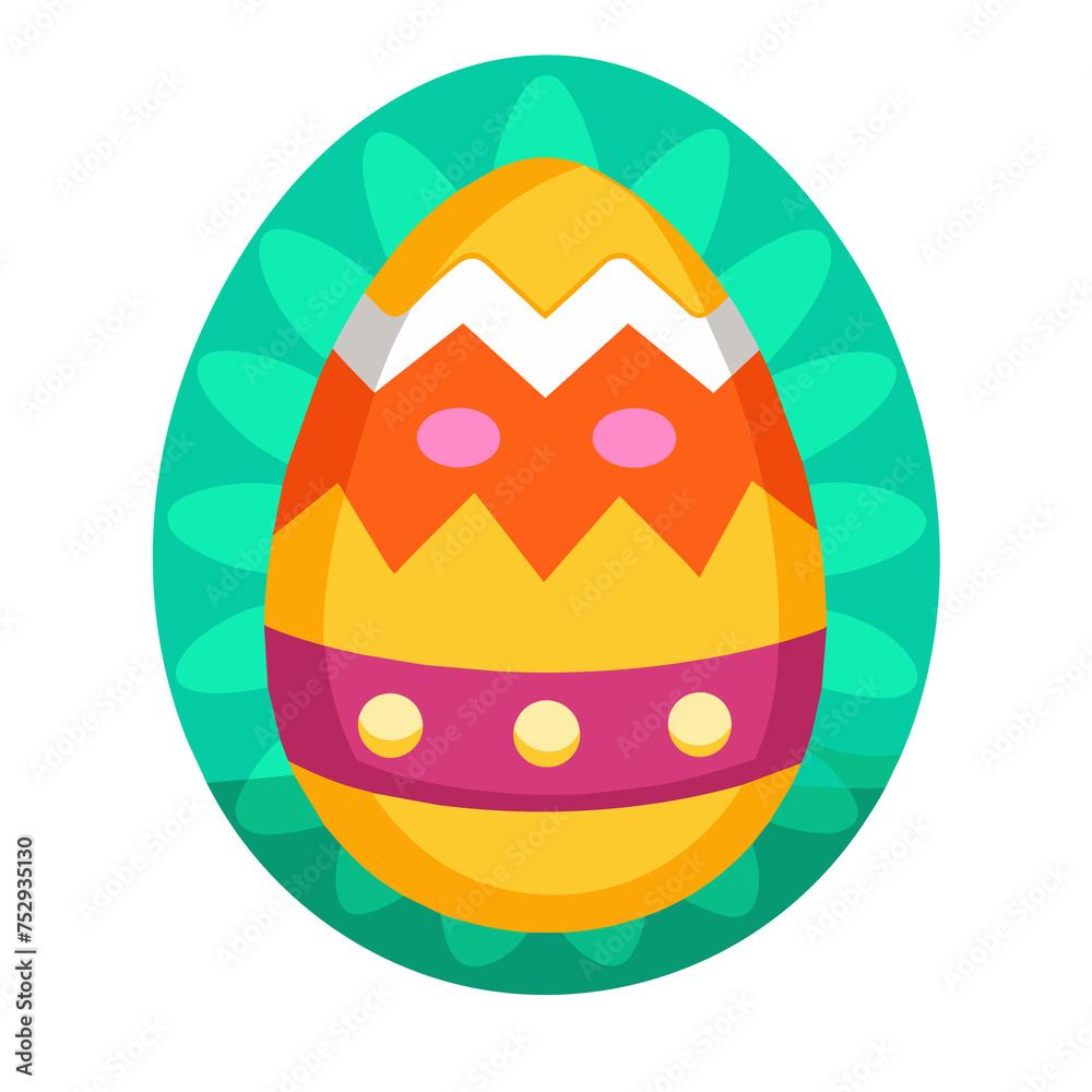Isolated colorful easter egg illustration in png Isolated colorful easter egg illustration in png