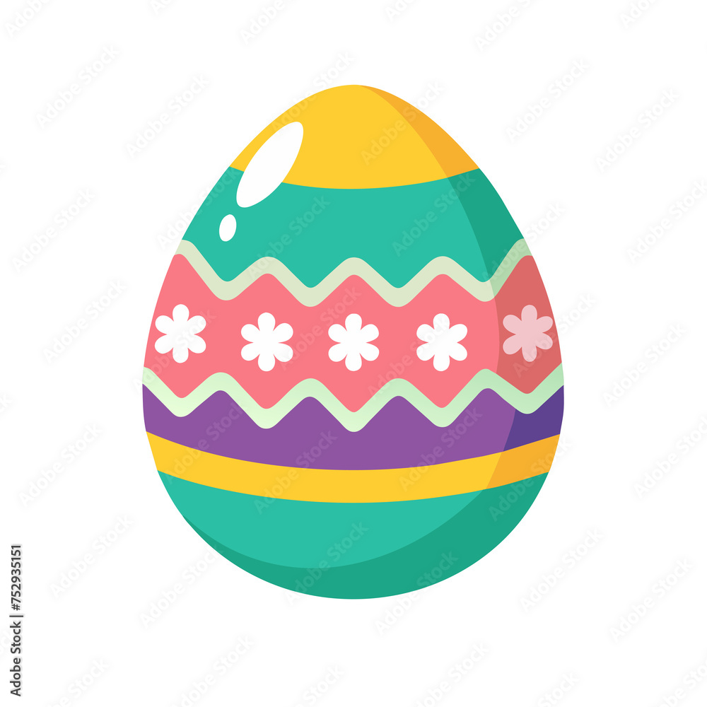 Isolated colorful easter egg illustration in png Isolated colorful easter egg illustration in png