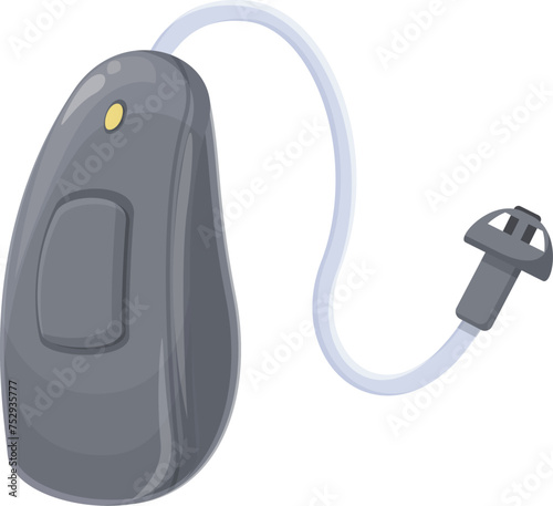 Loss hear equipment icon cartoon vector. Hearing aid. Noisy level outside