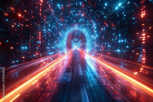 Cyberprędkość: Puls futurystycznego miasta zarysowany przez światła neonowe 15
