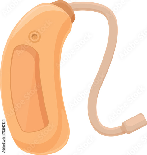 Hearing aid equipment icon cartoon vector. Models reception. Silence hear