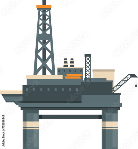 Building oil platform icon cartoon vector. Barrel tank sea. Drilling plant power