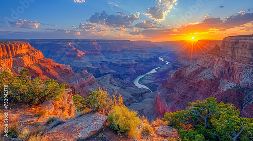 Sunset over Grand Canyon National Park, Arizona, United States.