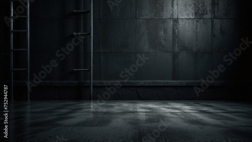 Scary dark walls, slightly light black concrete