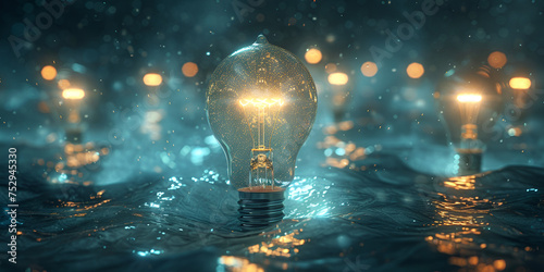 Depicting Realistic Incandescent Light Bulb In 3d Rendering The Concept Of Electricity 