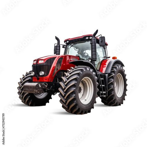 red tractor isolated on white