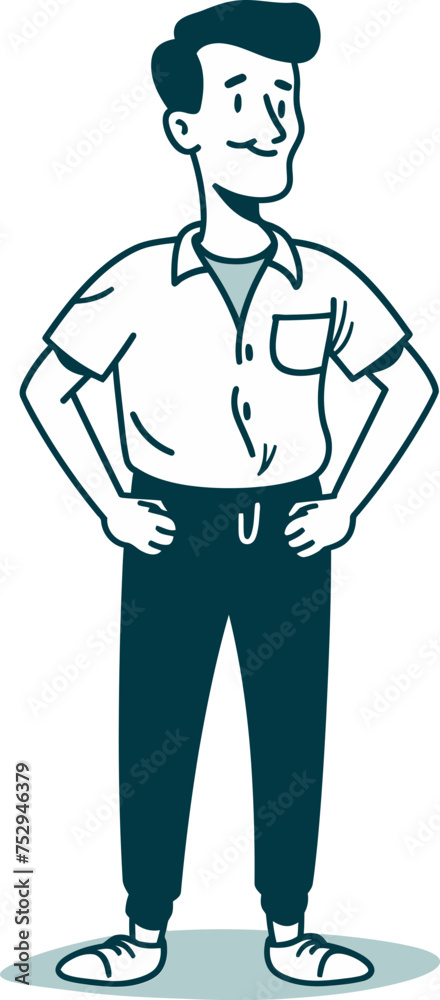 Man and Boat Nautical Journey in Vector Graphics Man and Boat Nautical Journey in Vector Graphics